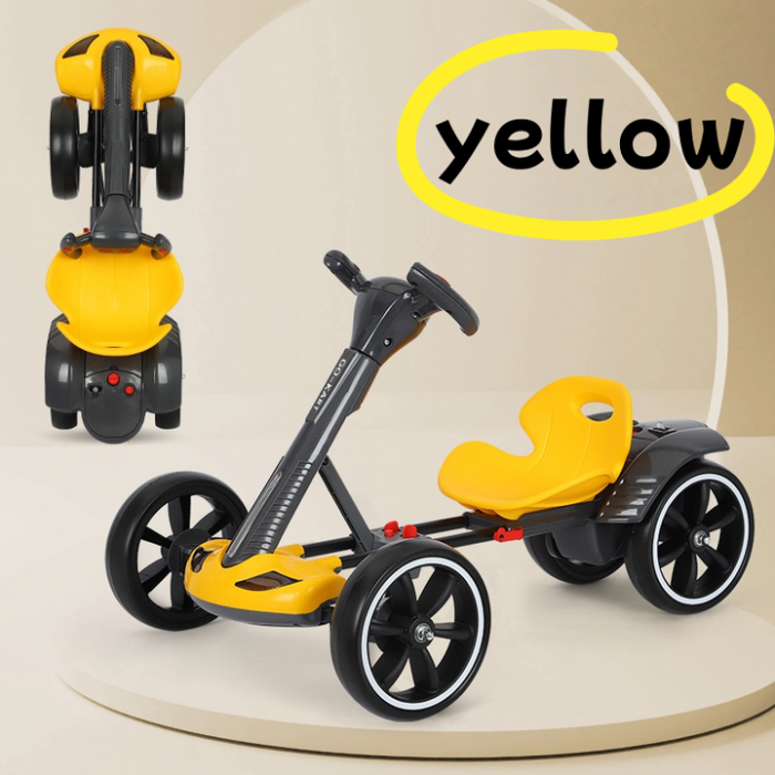 Kart Electric 12V Pliabil Copii Lumina LED Telecomanda Galben [1]