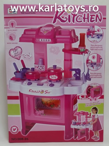 Bucatarie de Jucarie pentru Copii - Set Complet Kitchen cu 12 Accesorii si Chiuveta [3]