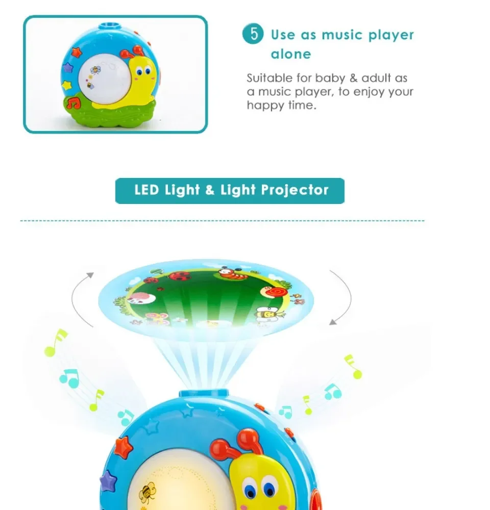 Proiector cu Lumina de Noapte Goodway Musical Projector – Melc cu Muzica si Proiectii [3]