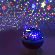 Lampa de Veghe Copii cu Proiectie Stele si Luna, USB si Baterii [5]