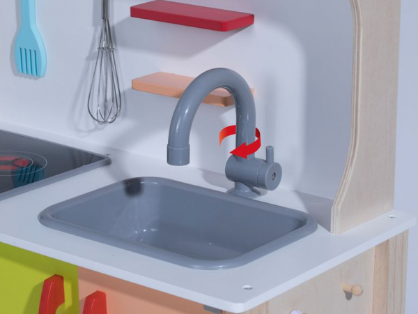 Bucatarie din lemn mare pentru copii 103 cm - Bucatarie din lemn cu lumini si accesorii [5]