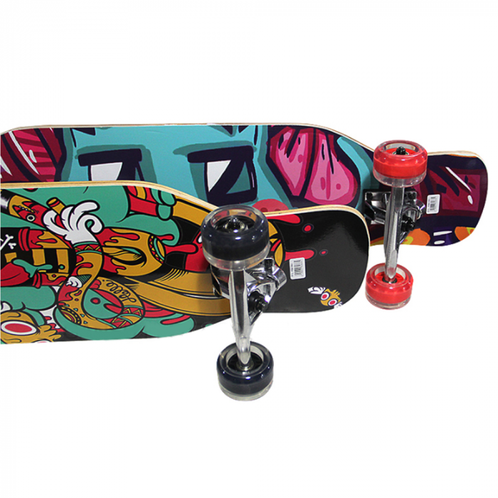 Longboard Funky din lemn Penny Board cu roti din silicon [4]