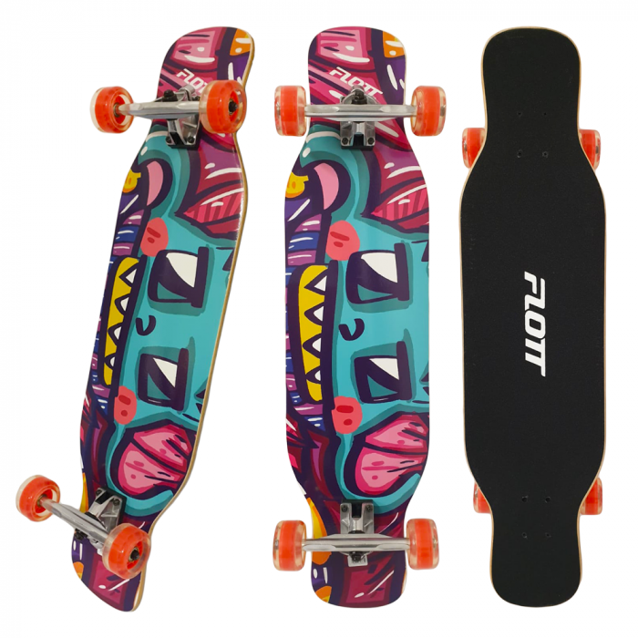Longboard Funky din lemn Penny Board cu roti din silicon 100 kg [4]
