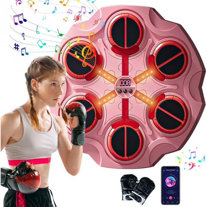Maaina de Box Inteligenta cu Muzica si Bluetooth Roz – Montare pe Perete, LED [6]
