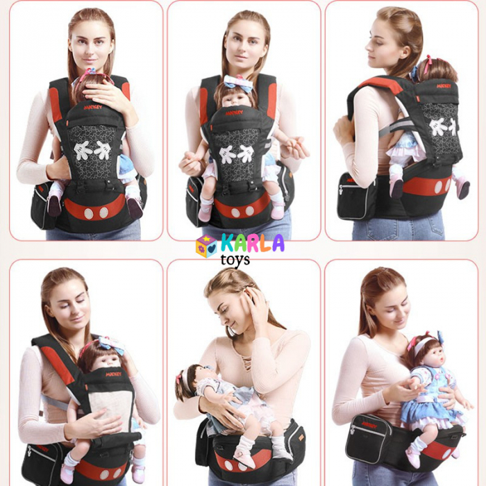Marsupiu Bebe 2 in 1 cu scaunel Mickey sau Minnie Mouse [2]