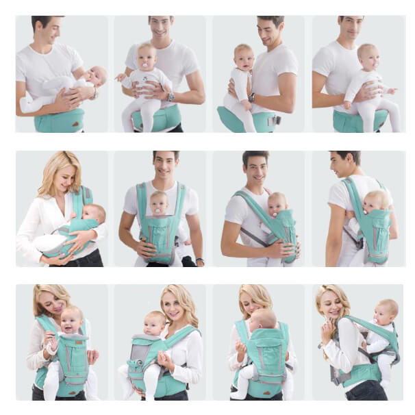 Marsupiu Ergonomic Bebe 0-36 luni – 12 Moduri Purtare -Turcoaz [2]