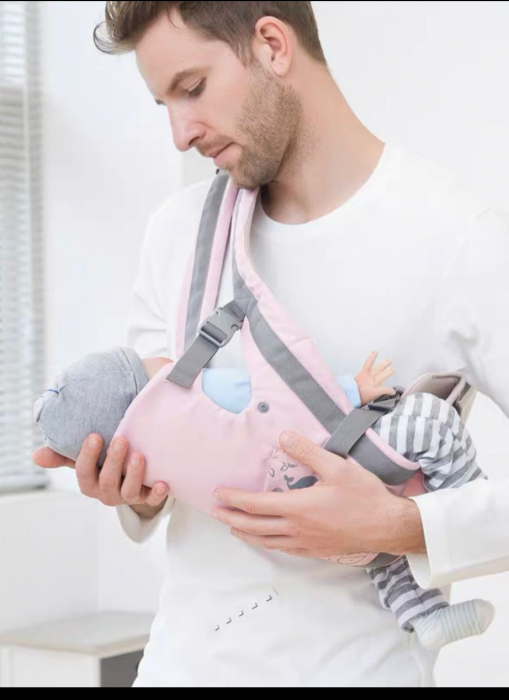 Marsupiu multifunctional 3 in 1 cu scaun pentru sold - Roz [3]