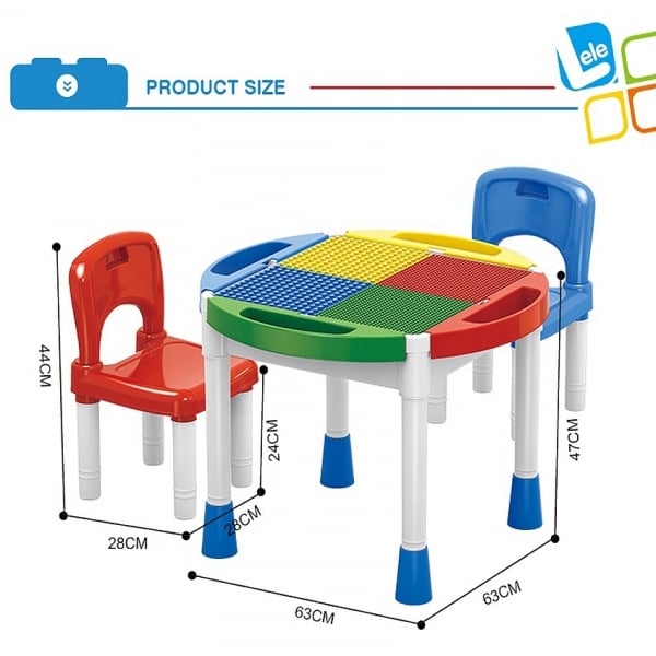 Masa tip Lego cu 2 Scaune 2 in 1 Compatibila cu Piesele Lego [8]