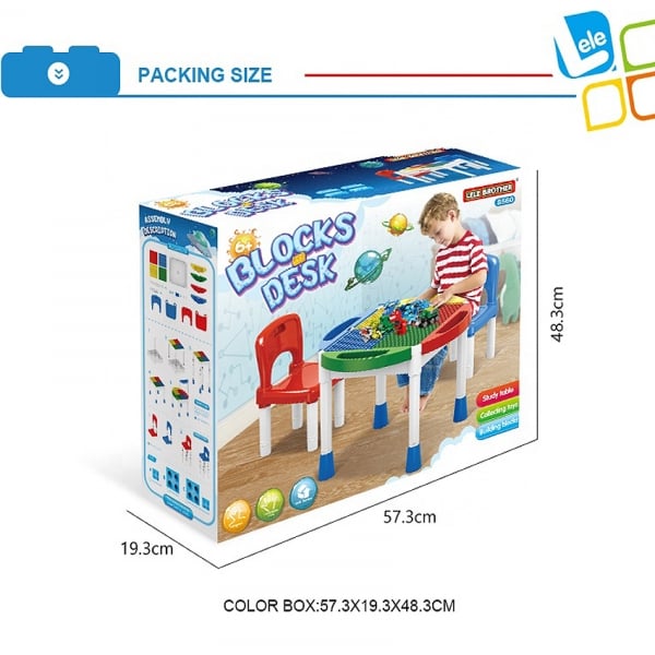 Masa tip Lego cu 2 Scaune 2 in 1 Compatibila cu Piesele Lego [9]