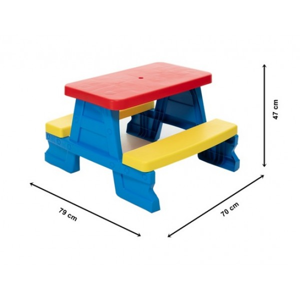 Masa Picnic Copii Albastra – Plastic Rezistent Interior Exterior [2]
