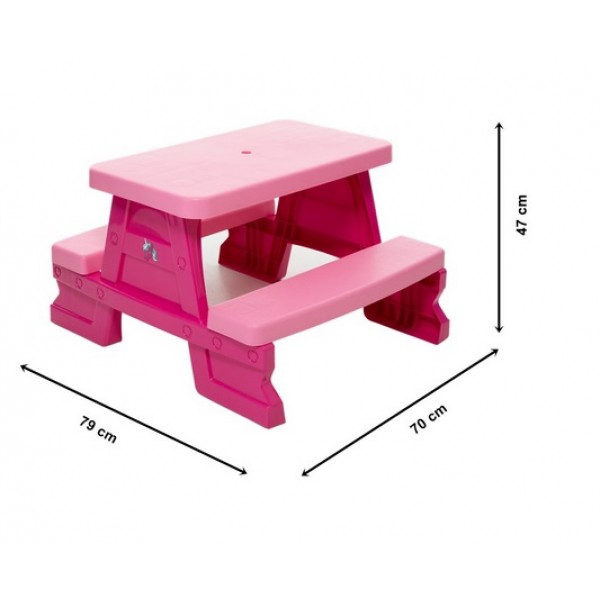 Masa Picnic Copii Roz – Plastic Rezistent Interior Exterior [2]