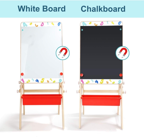 Tabla din lemn 2 in 1 transformabila, Birou - Tabla de lemn educativa Topbright 2 in 1 [5]