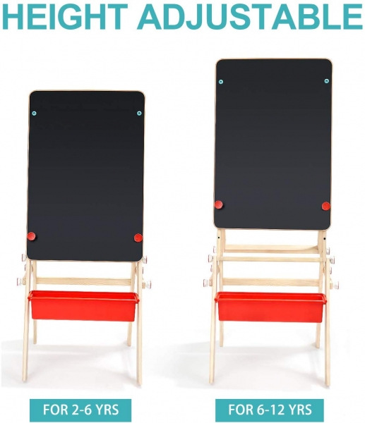 Tabla din lemn 2 in 1 transformabila, Birou - Tabla de lemn educativa Topbright 2 in 1 [4]