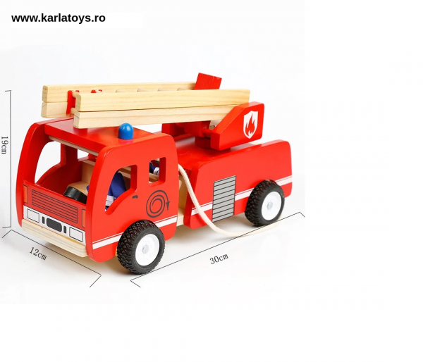Masina de Pompieri din Lemn Fire Truck [3]