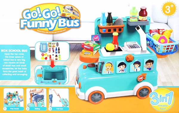 Masinuta Copii 3 in 1 Funny Bus Doctor - Supermarket - Bucatar [5]