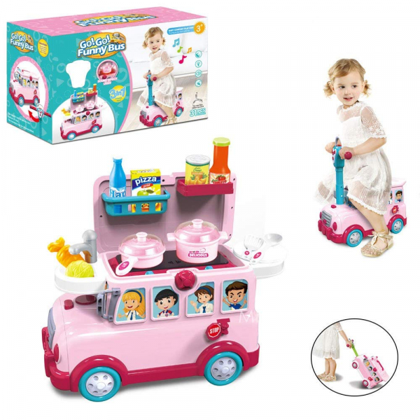 Masinuta Copii 3 in 1 Funny Bus Doctor - Supermarket - Bucatar [3]