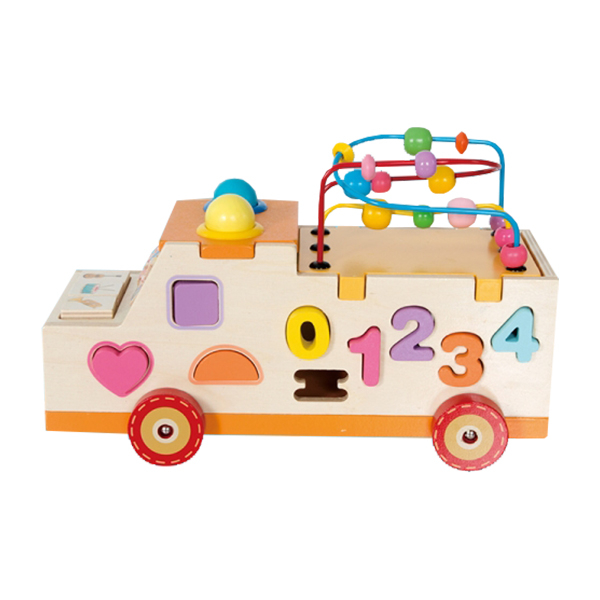 Masinuta din lemn cu activitatii Camionul 8 in 1 [3]