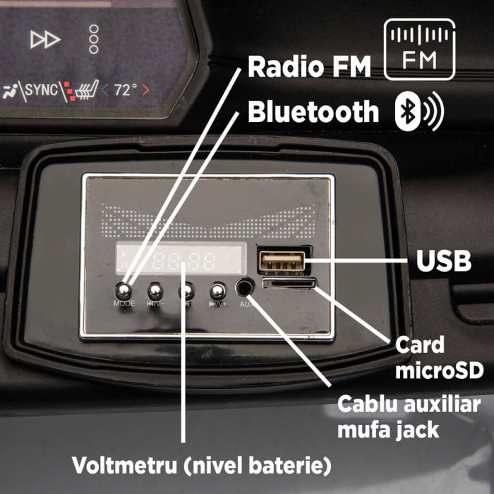 Masinuta Electrica Chevrolet Blazer 2 locuri 12V Roti din Spuma Albastru [4]