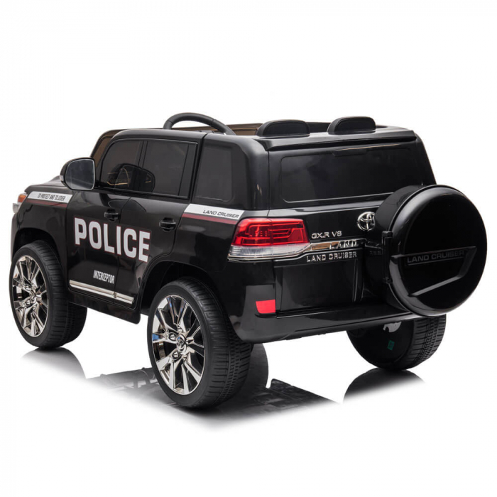 Masinuta Politie Toyota Land Cruiser 12V pentru Copii Roti EVA MP3 Scaun Piele Telecomanda [6]