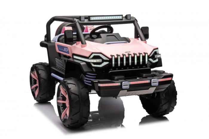 Mașinuța electrică Jeep Roz cu 2 Locuri 4x4 Radiotelecomnda [1]