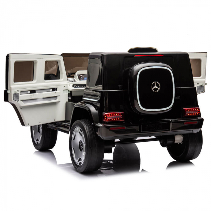 Masinuta Electrica Mercedes EQG Concept 12V Scaun Piele ECO Roti Cauciuc EVA MP3 Bluetooth Negru [3]
