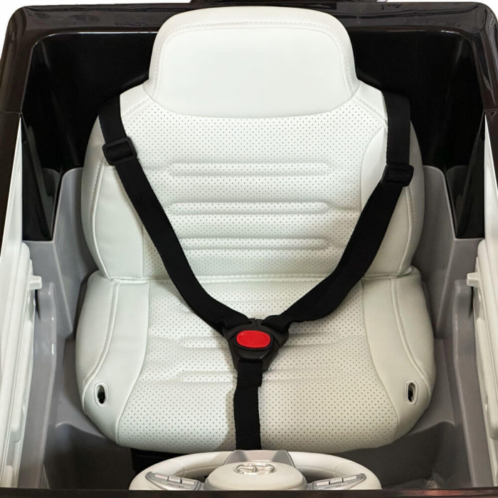 Masinuta Electrica Mercedes EQG Concept 12V Scaun Piele ECO Roti Cauciuc EVA MP3 Bluetooth Alba [10]