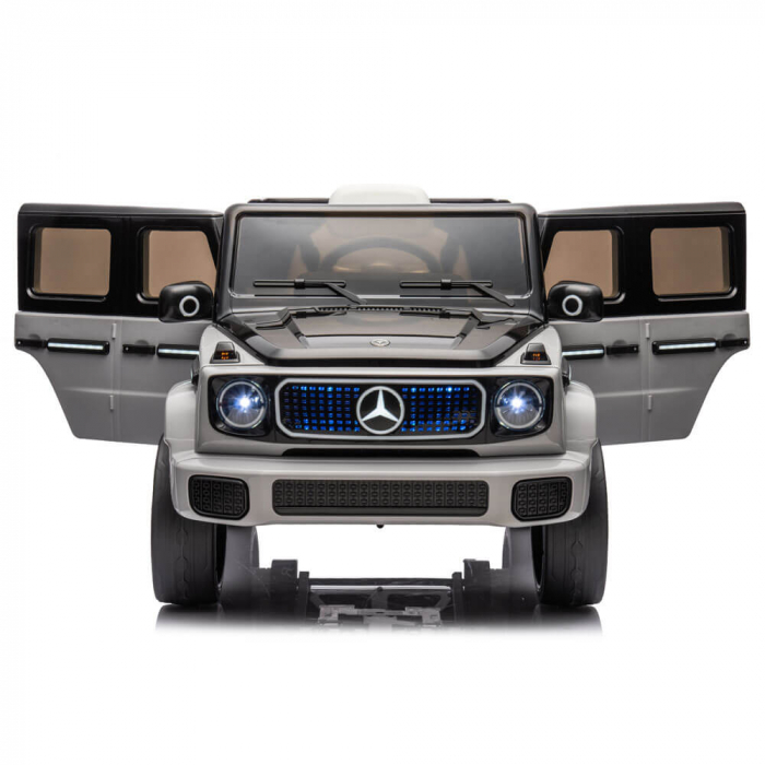 Masinuta Electrica Mercedes EQG Concept 12V, Scaun Piele ECO, Roti Cauciuc EVA, MP3, Bluetooth, Gri [2]