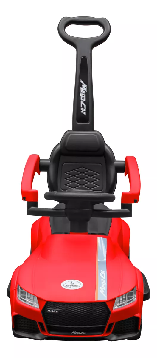 Masinuta Fara Pedale 3 in 1 cu Maner de Impins, Sunete Ride-On Rosu [2]