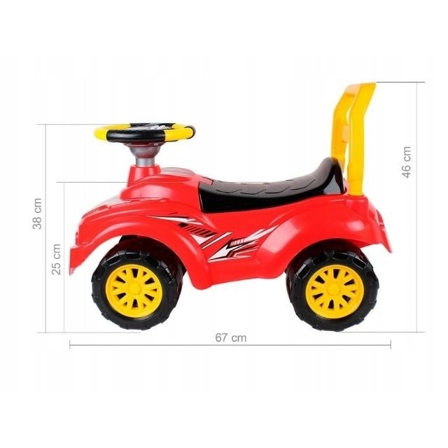 Masina fara pedale Ride-On copii rosu-negru cu volan muzical [2]