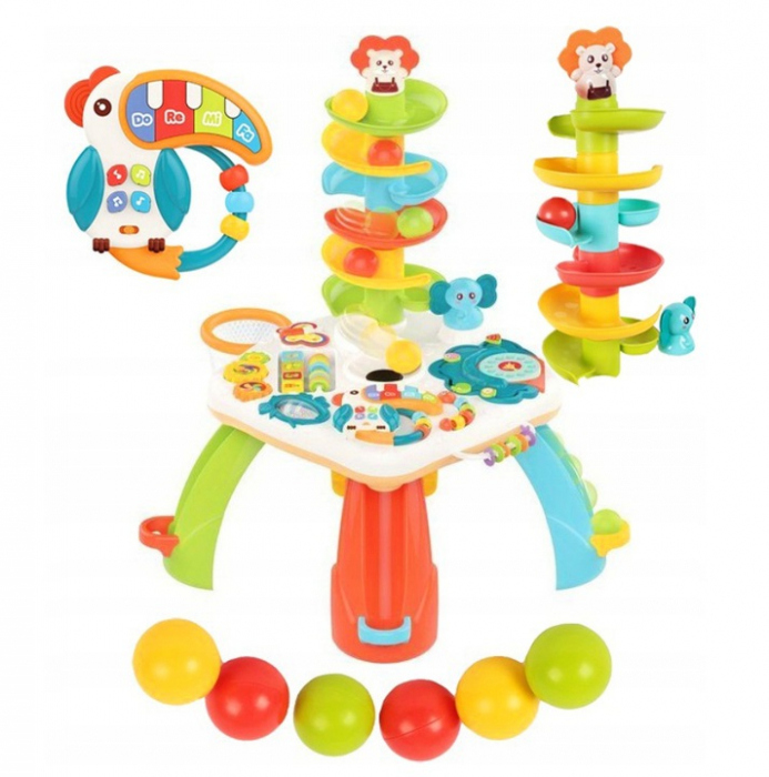 Masuta Multifunctionala Interactiva pentru Bebelusi - Circuit cu Bile, Sunete si Lumini [2]