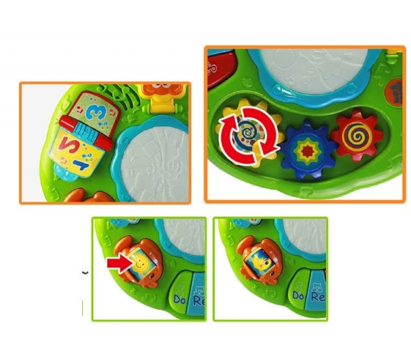 Masuta multifunctionala 2 in 1 Activitati Bebe Green Fun [3]