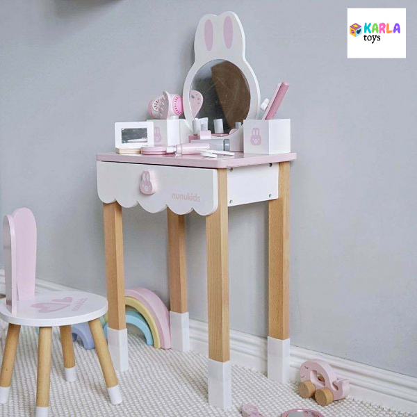 Set Masa si scaun Iepuras lemn Nunukids Masuta Infrumusetare [2]