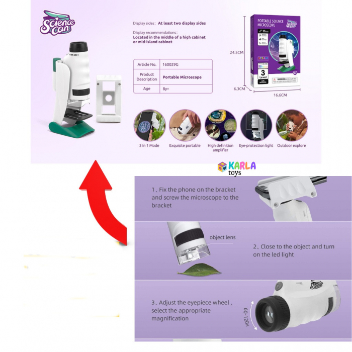 Microscop Stiintific Portabil de jucarie pentru Copii Darwin Microscop [9]