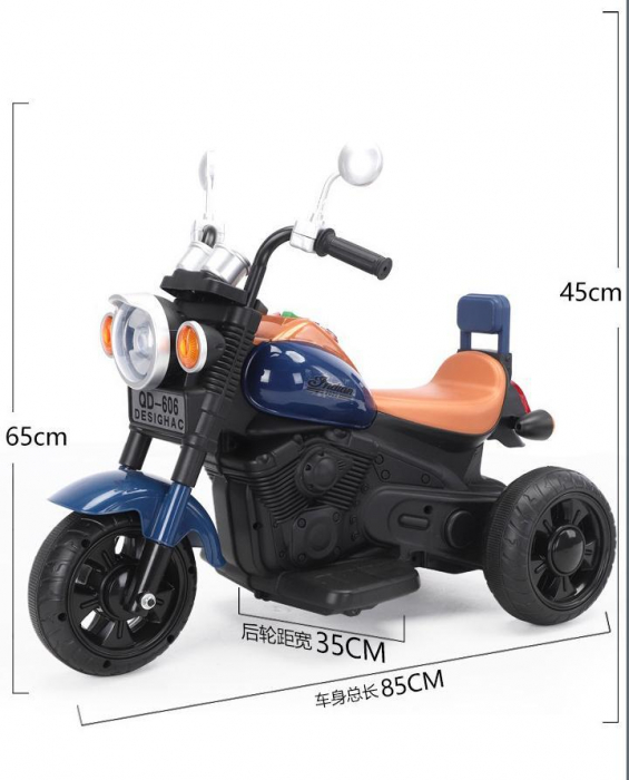 Motocicletă Electrică pentru Copii Reîncărcabilă cu Baterie Albastru [2]