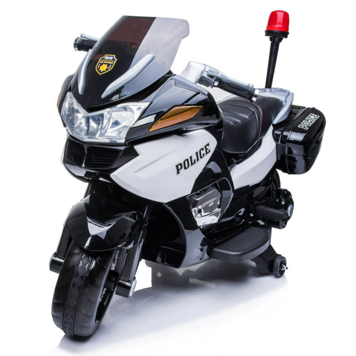 Motocicleta Electrica de Politie pentru Copii POLICE, 12V, 2 Motoare, MP3, Roti EVA, Lumini LED [3]