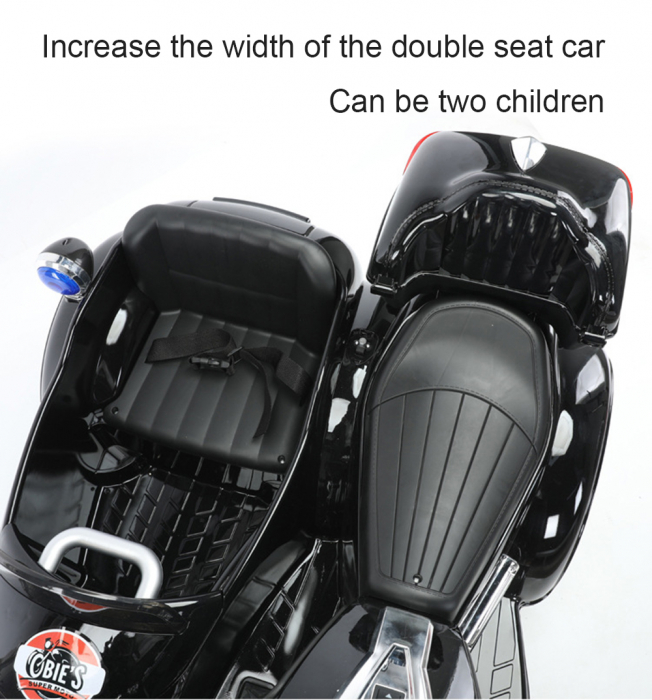 Mototcicleta Electrica copii cu Atas 12 V 3 Rotii  2 Locuri [7]