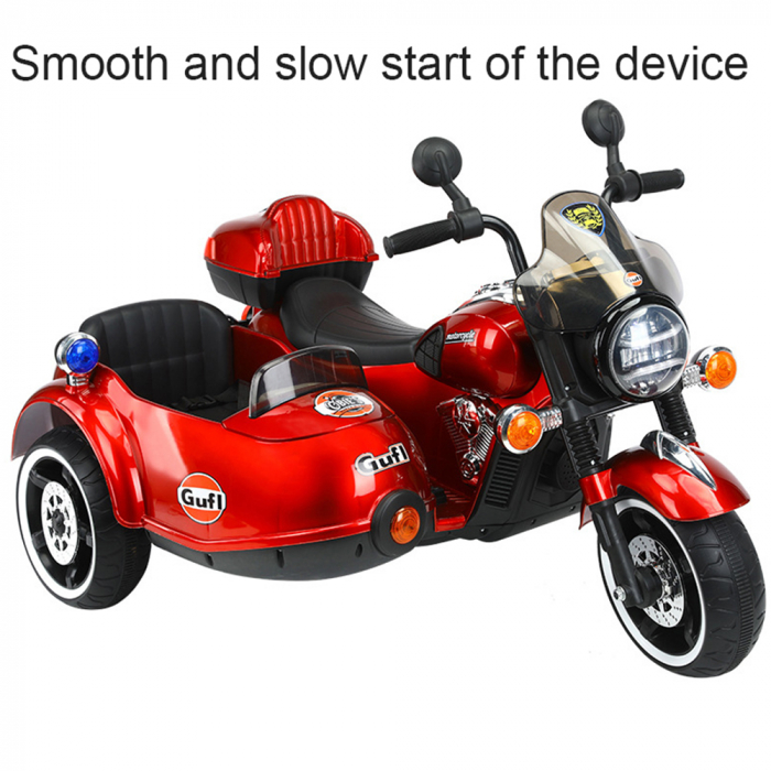 Mototcicleta Electrica copii cu Atas 12 V 3 Rotii  2 Locuri [5]