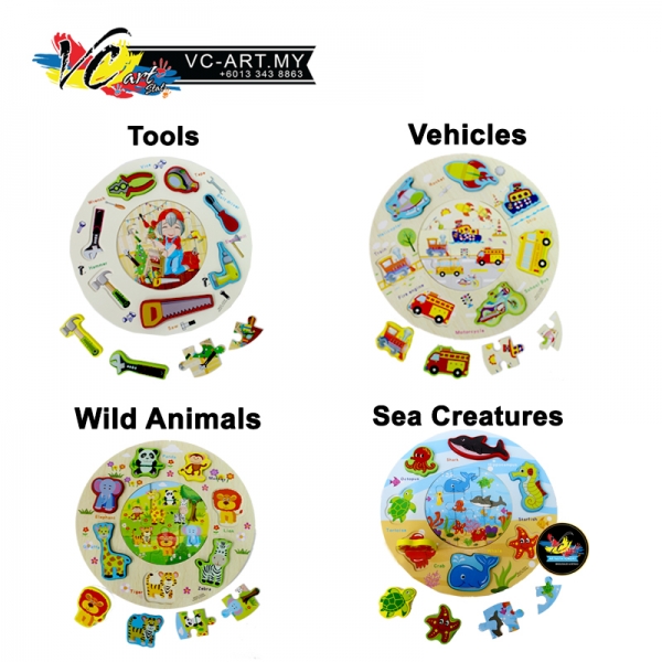 Puzzle din Lemn 2 in 1 3D Forme si Mini Puzzle [4]