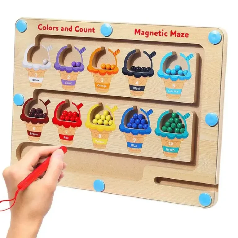 Labirint magnetic de Sortare cifre si culori tip Montessori [2]