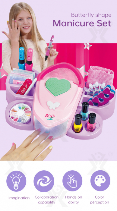 Set de Manichiura pentru Fete – Nail Art, Uscator de Unghii si Accesorii Creative [4]