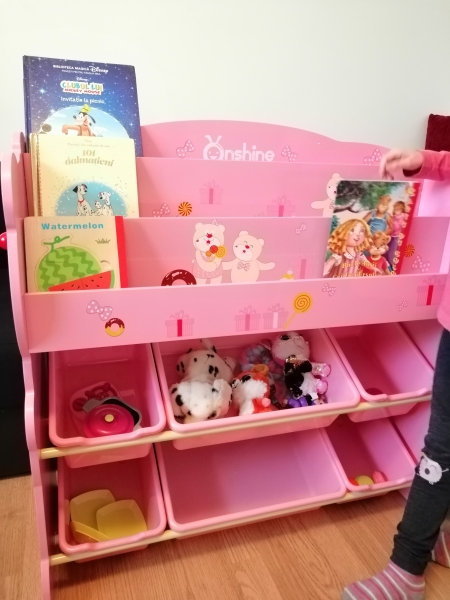 Organizator Jucarii Lemn cu Raft Cartii Onshine Ursulet Raft de jucarii din lemn [8]