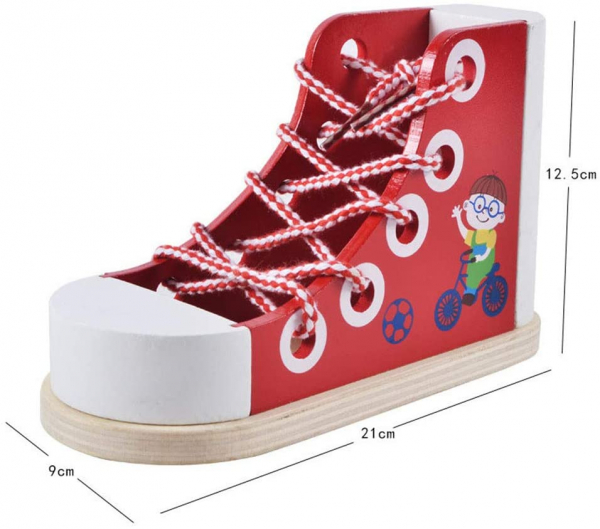 Joc Educational din Lemn  Invatam sa Legam Siretul Sneaker [4]
