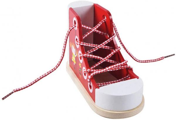 Joc Educational din Lemn  Invatam sa Legam Siretul Sneaker [3]