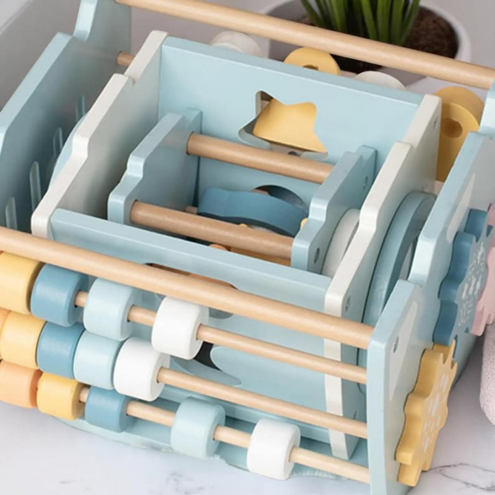 Cub de activitati din lemn 5 in 1 – Jucarie educativa Montessori [4]