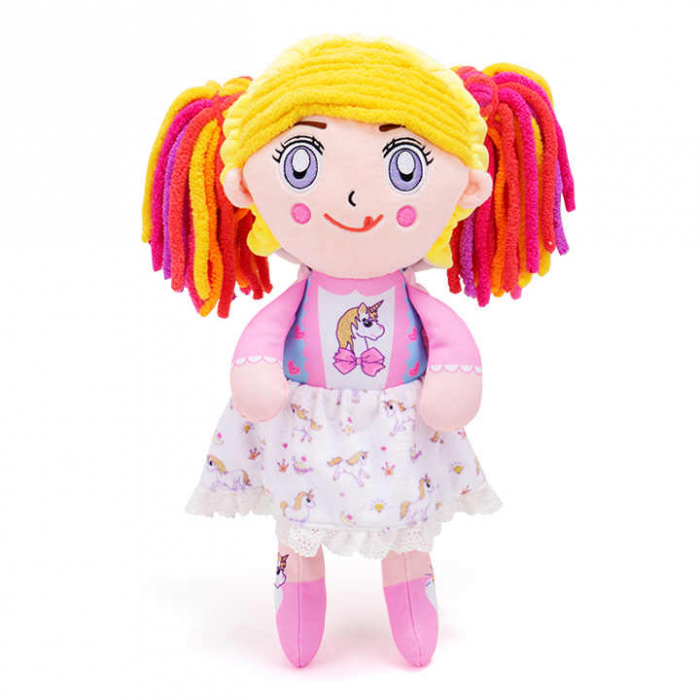 Papusa de Plus Unicorn Reversibila Soozy cu Par Lung – 39 cm [4]
