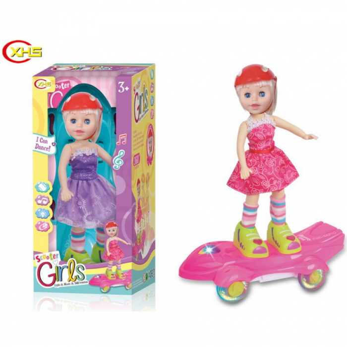 Papusa interactiva pe Sckateboard cu muzica si lumini [1]