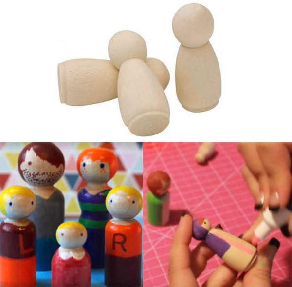 Papusi din Lemn Peg de Pictat set 50 bucati [2]