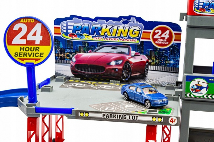 Parcare Auto cu 4 Etaje, Spalatorie, Benzinarie si Lift - Set cu Masini si Elicopter [3]