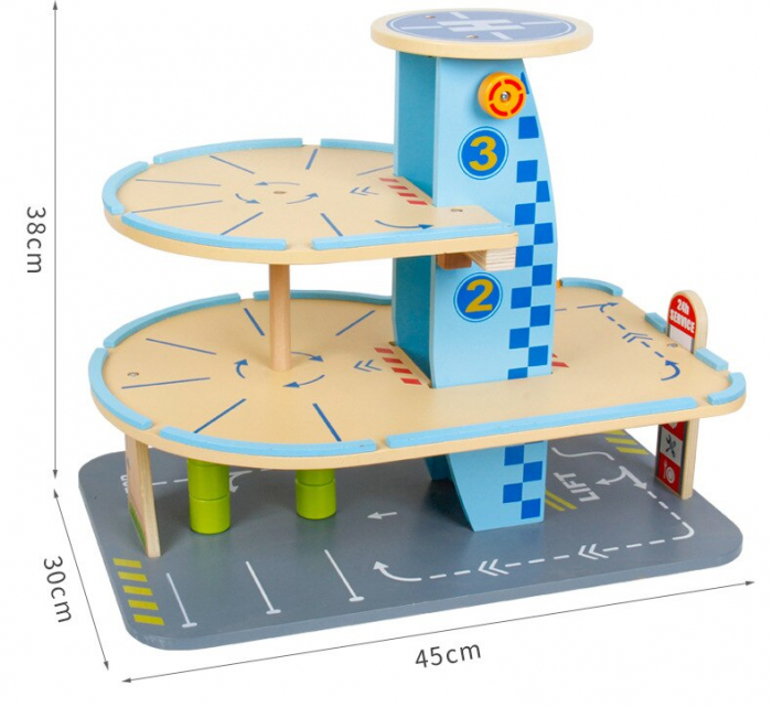 Parcare din lemn  pentru copii Masini si Elicopter [2]