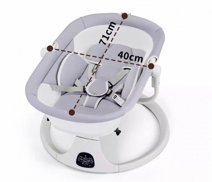 Leagan Electric pentru Bebelusi Gri cu Alb 2 in 1 – Balansoar, Functie Muzicala, Bluetooth, Telecomanda [7]